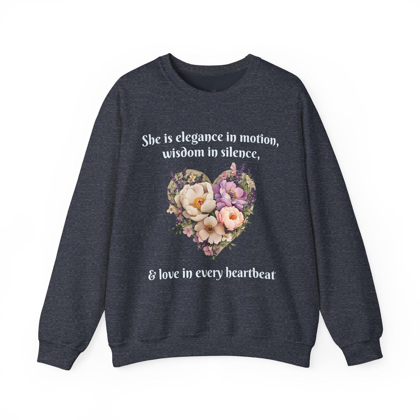 Floral Heart Crewneck Sweatshirt - Inspirational Love Design - Great for Mother's Day