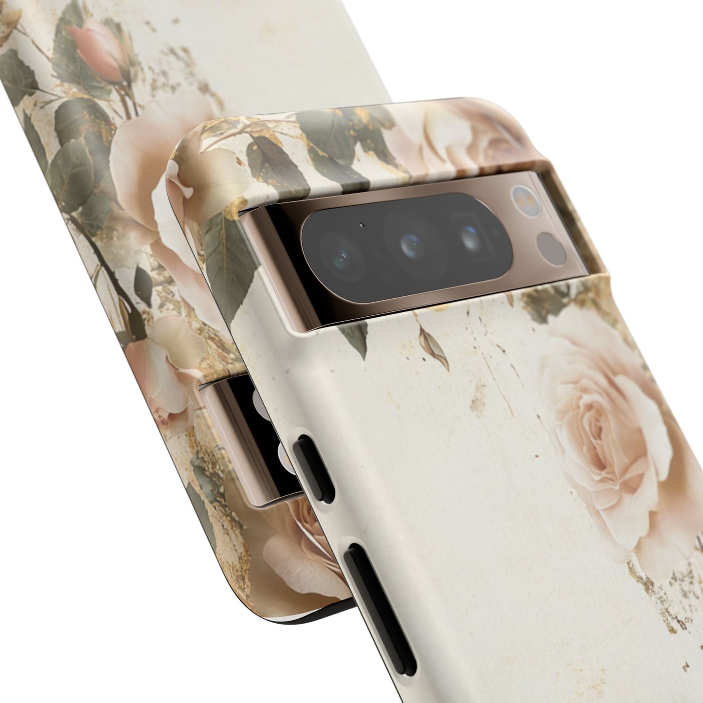 Antique Floral Tough Phone Case - Elegant Rose Design