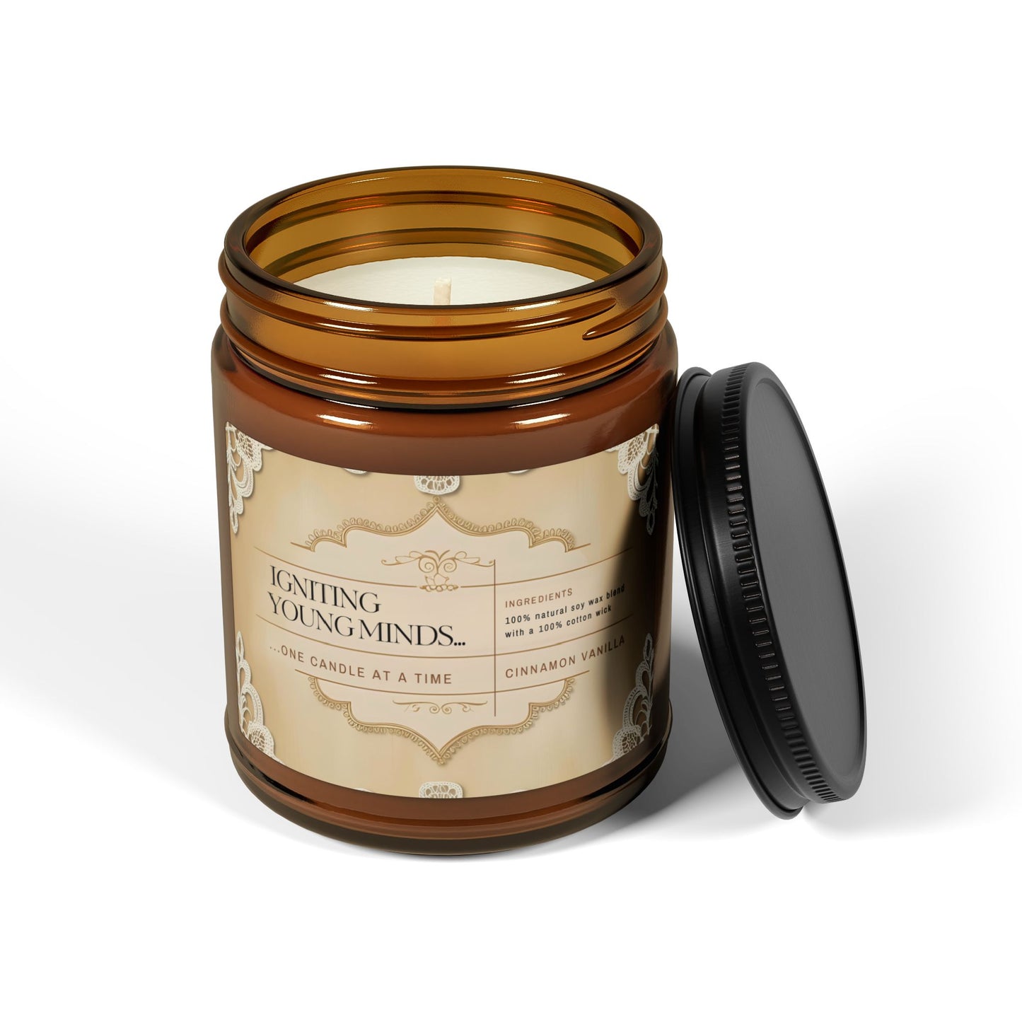 Cinnamon Vanilla Candle for Teachers - Igniting Young Minds | Aromatherapy Gifts, Home Decor, Relaxation, Eco-Friendly, Unique Gift Ideas, Teacher Gift