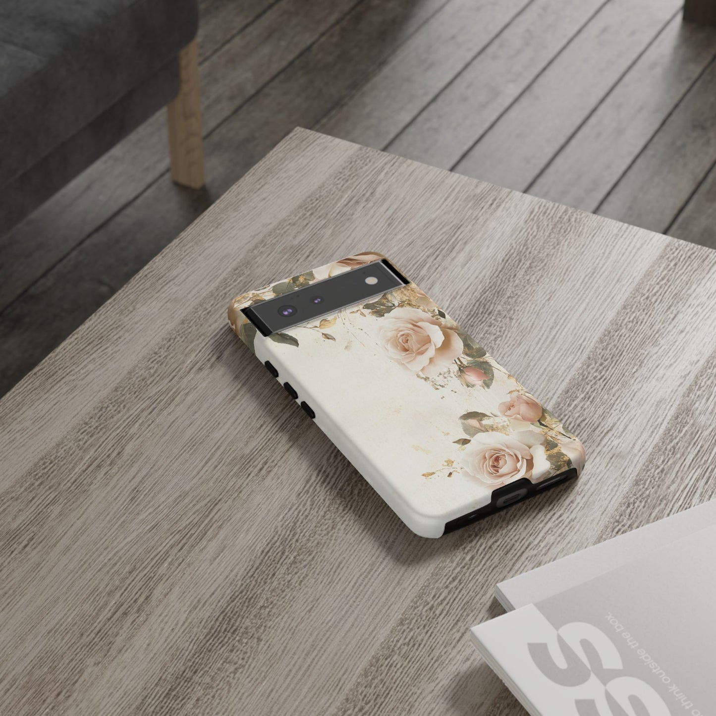 Antique Floral Tough Phone Case - Elegant Rose Design