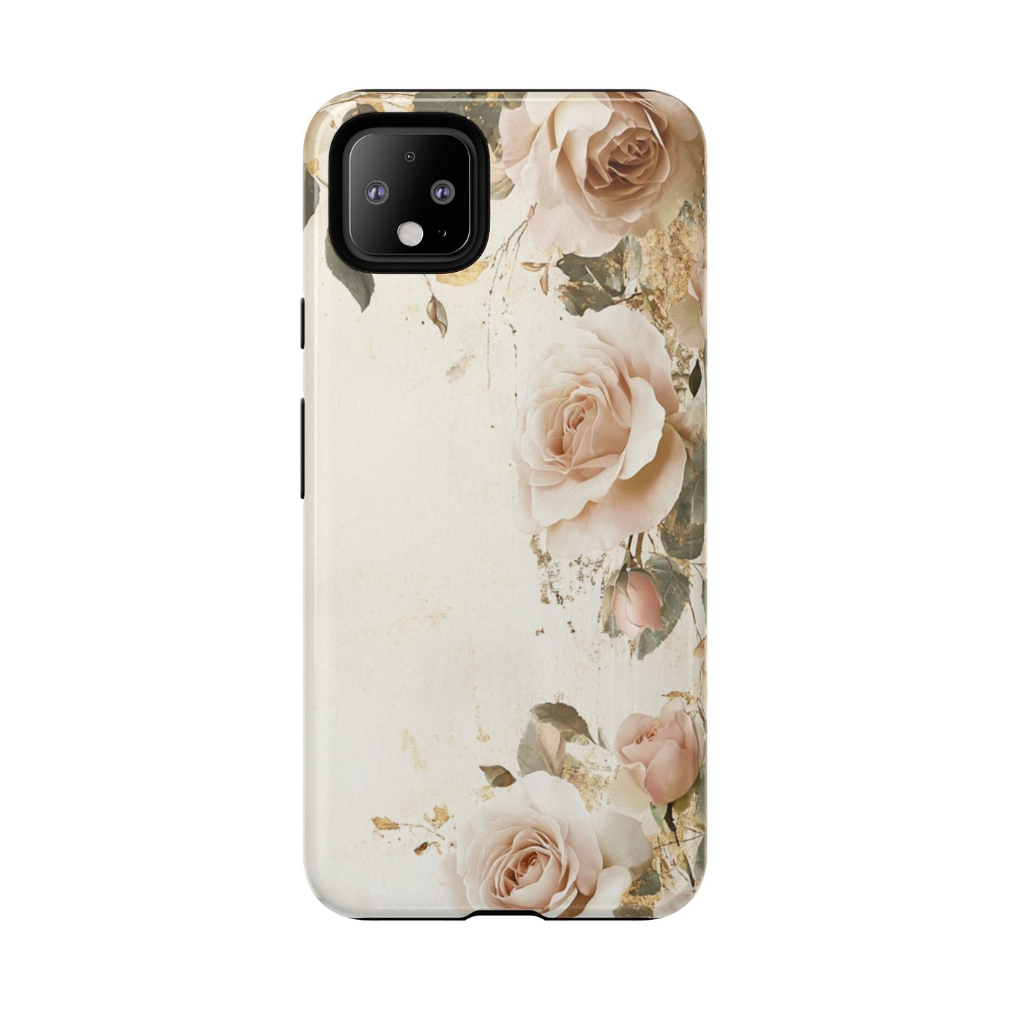 Antique Floral Tough Phone Case - Elegant Rose Design