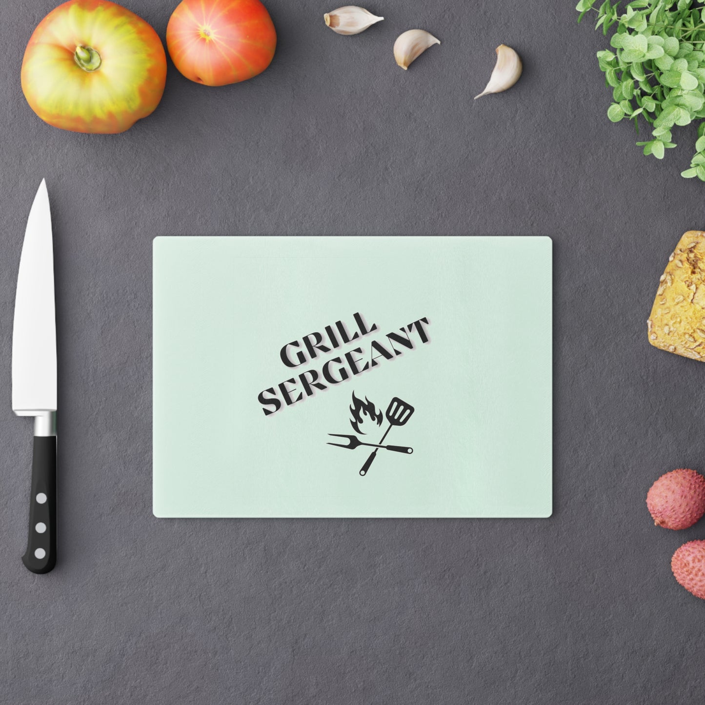 Grill Sergeant Cutting Boar | Personalized Kitchen Decor | BBQ Gift, Cooking Accessory, Father's Day, Home Chef Gift, Grill Master Gift