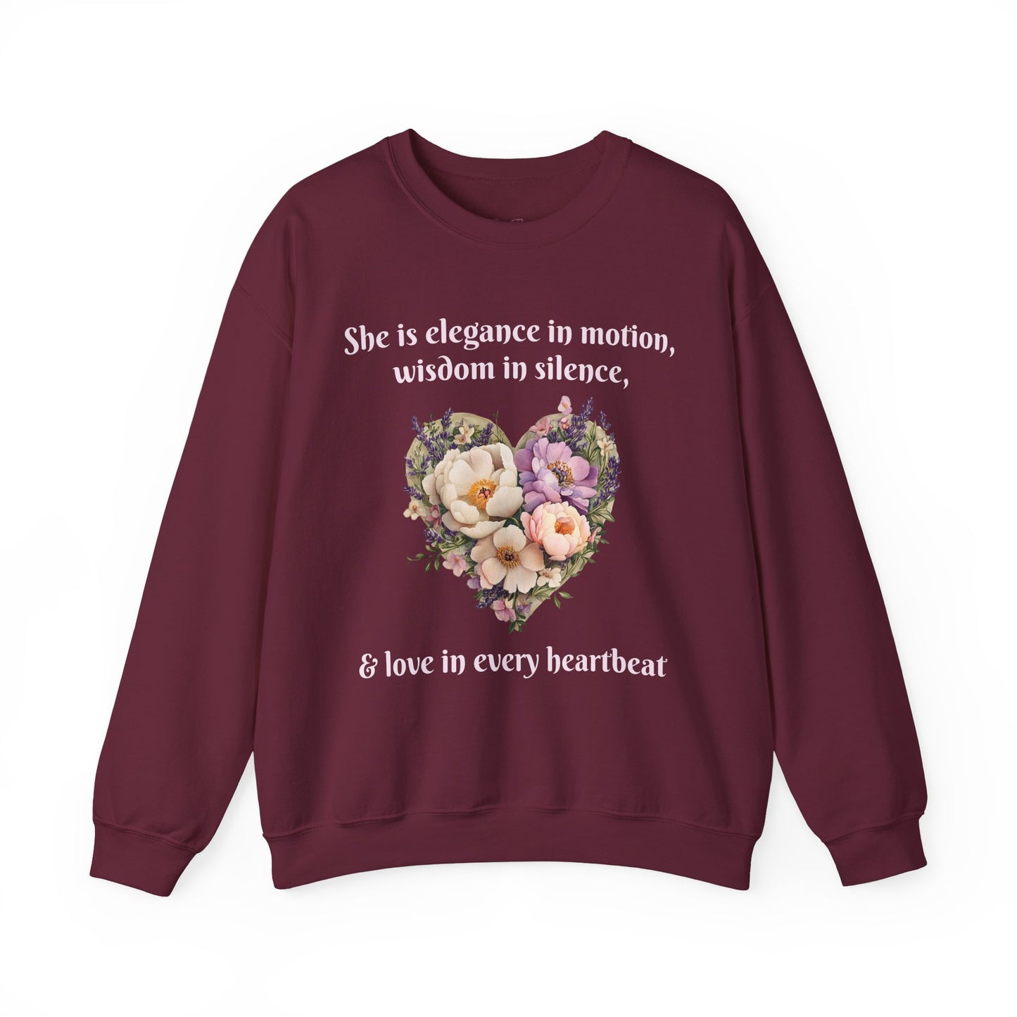 Floral Heart Crewneck Sweatshirt - Inspirational Love Design - Great for Mother's Day
