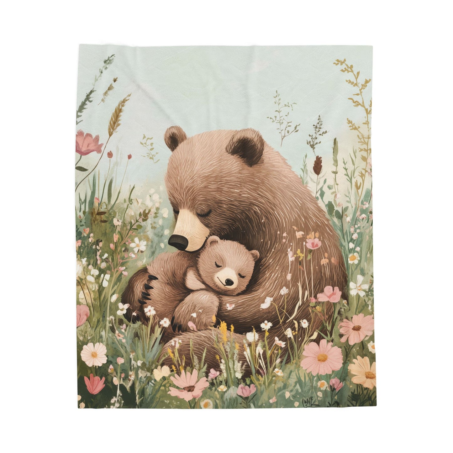 Cozy Velveteen Plush Blanket - Beary Cherished Design