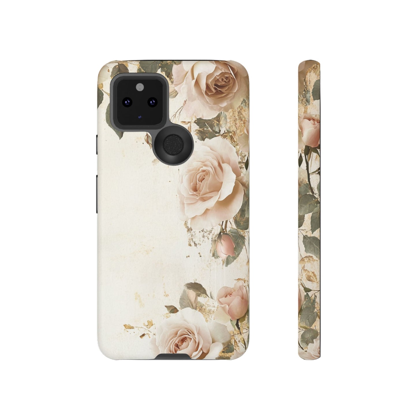 Antique Floral Tough Phone Case - Elegant Rose Design