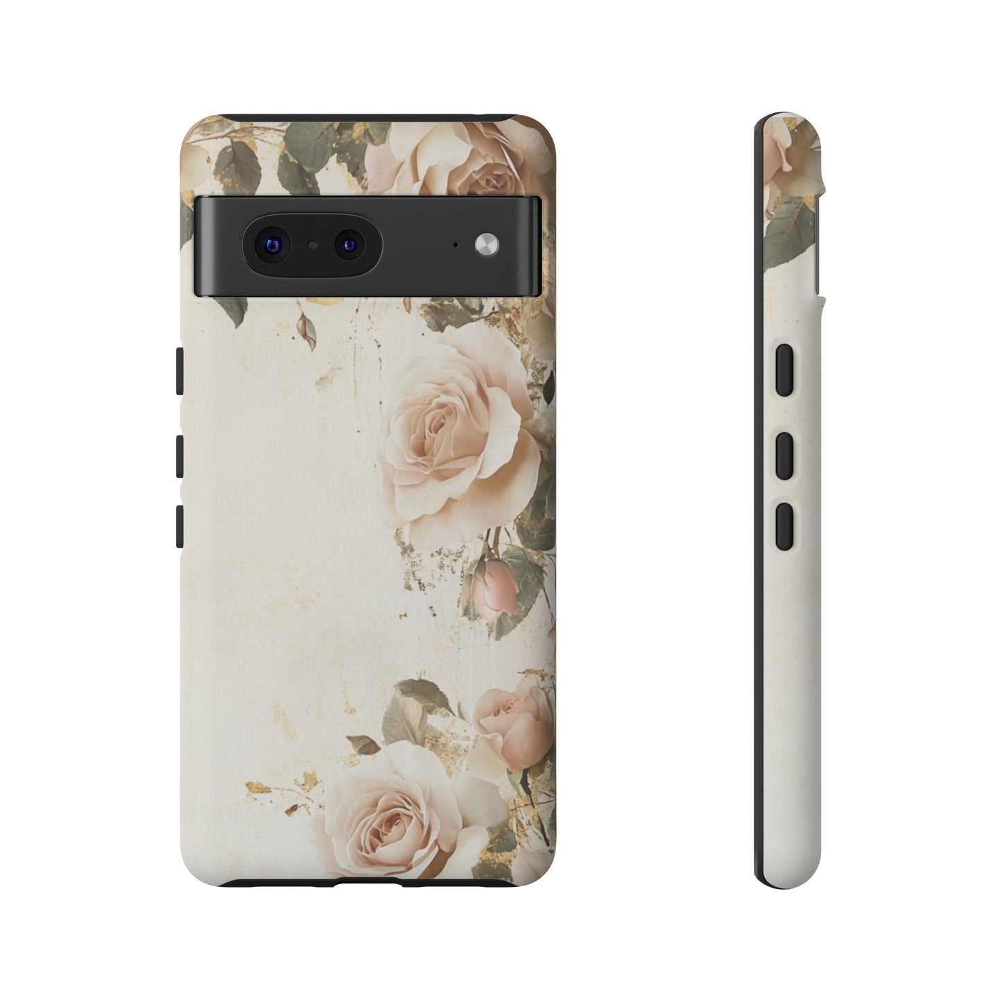 Antique Floral Tough Phone Case - Elegant Rose Design