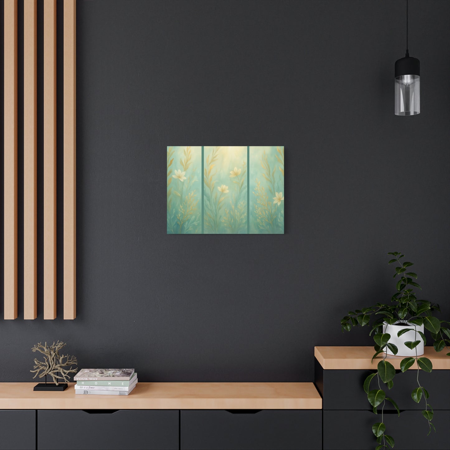 Ocean-Inspired Floral Wall Art Tranquil Home Decor for Living Room Bedroom Nature Lovers Watercolour Serene Canvas Coastal Decor Sea Garden