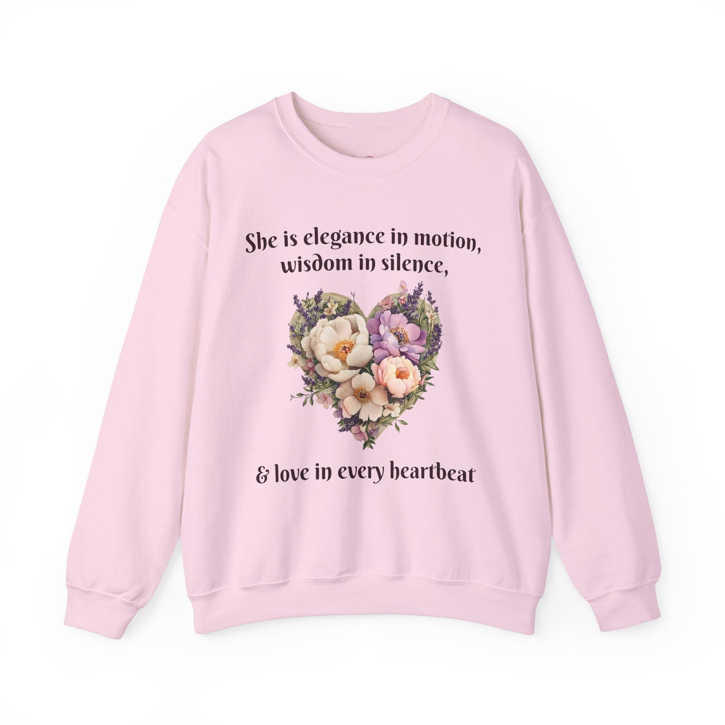 Floral Heart Crewneck Sweatshirt - Inspirational Love Design - Great for Mother's Day