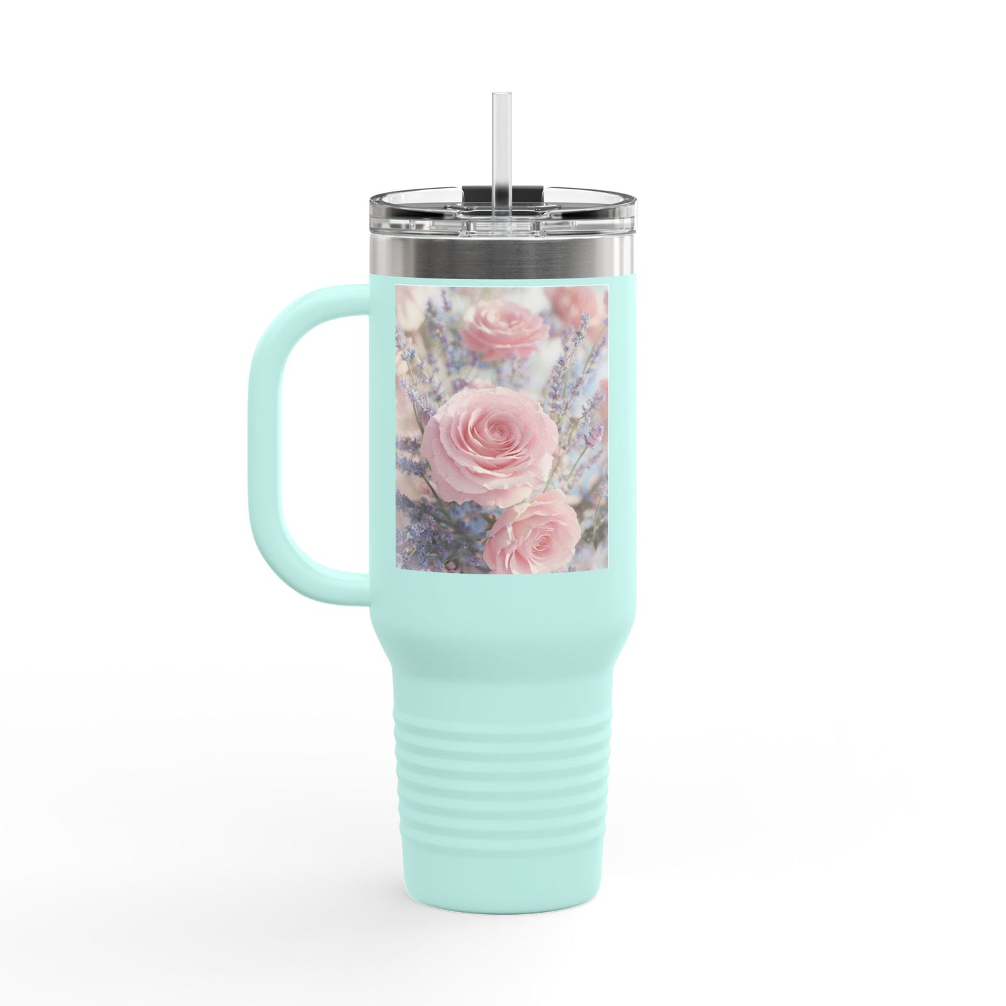 Blossom with Grace Insulated Travel Mug - 40oz, Stylish Drinkware for Adventures