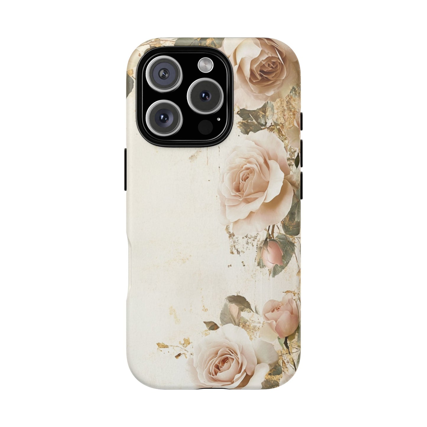 Antique Floral Tough Phone Case - Elegant Rose Design