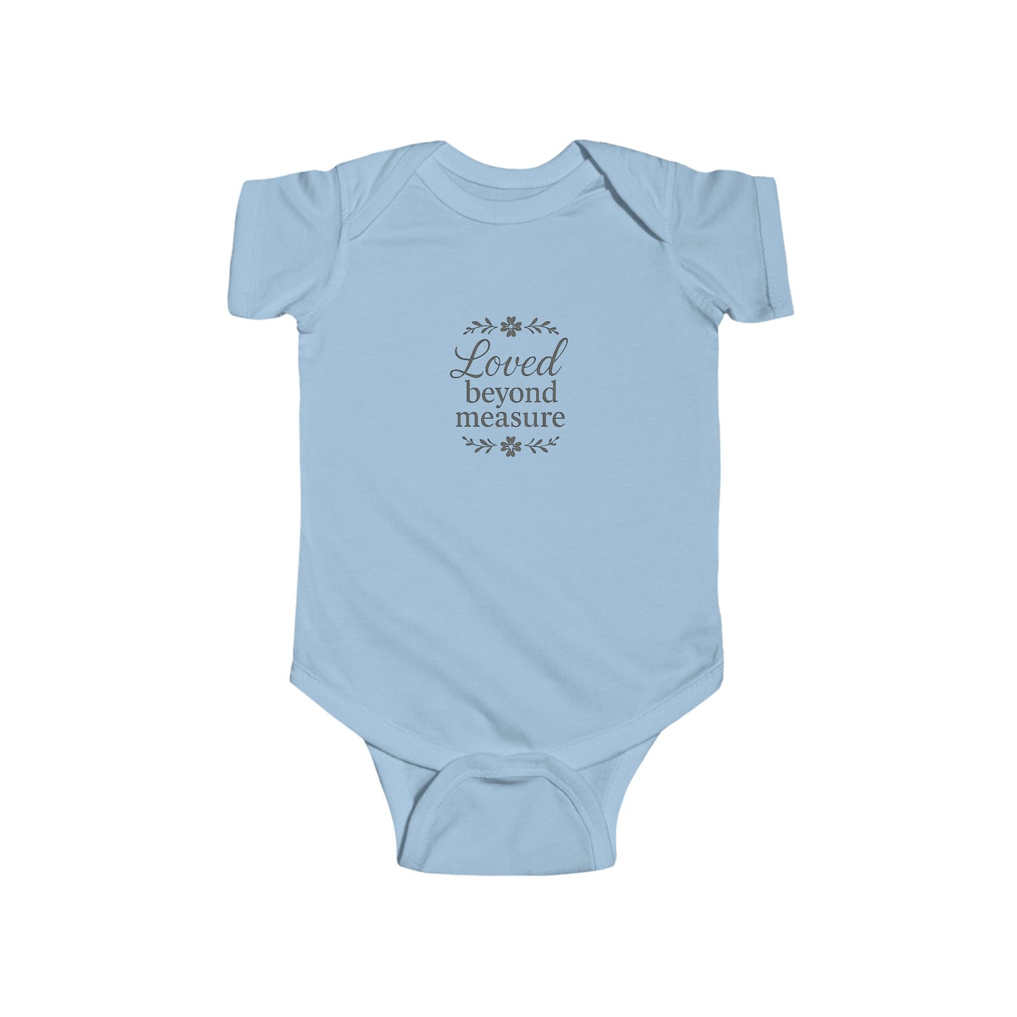 Jersey Infant Bodysuit Loved Beyond Measure Baby Shower Gift Cute Baby Outfit Newborn Clothing Gift for New Parents Christian Babywear