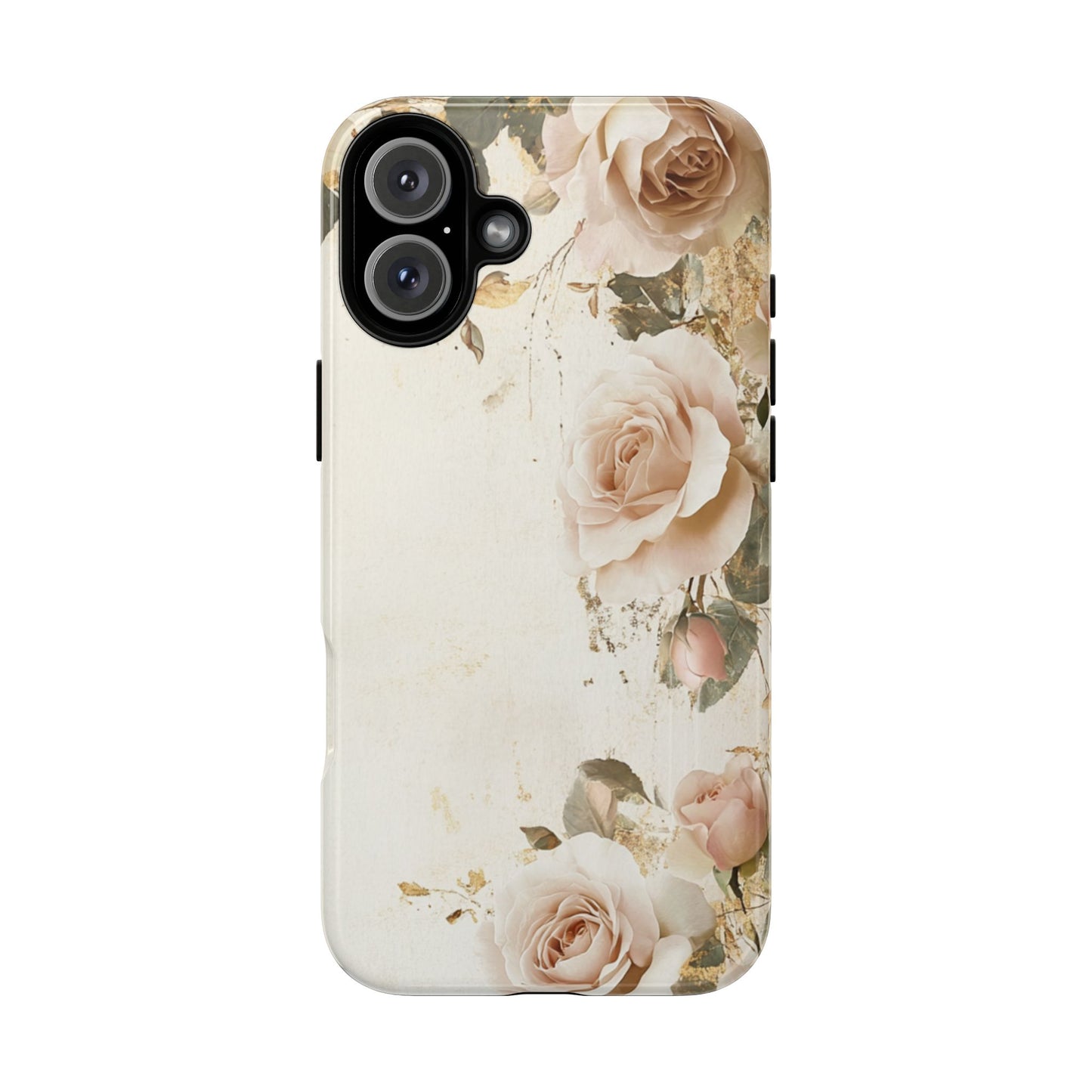 Antique Floral Tough Phone Case - Elegant Rose Design