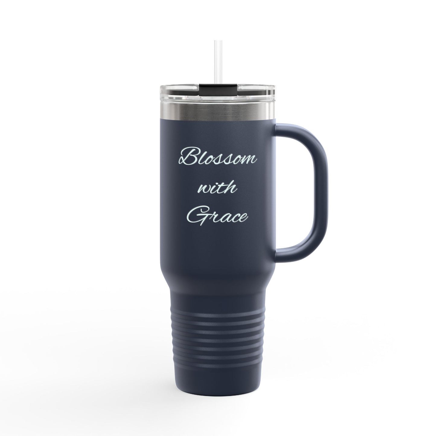 Blossom with Grace Insulated Travel Mug - 40oz, Stylish Drinkware for Adventures