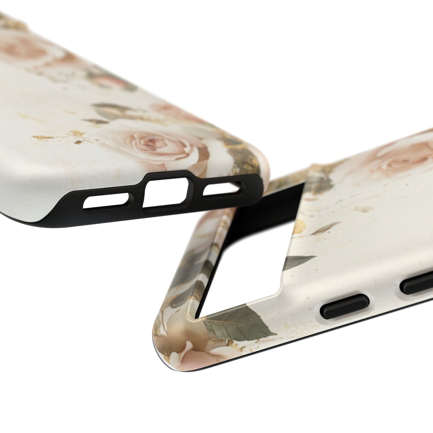Antique Floral Tough Phone Case - Elegant Rose Design