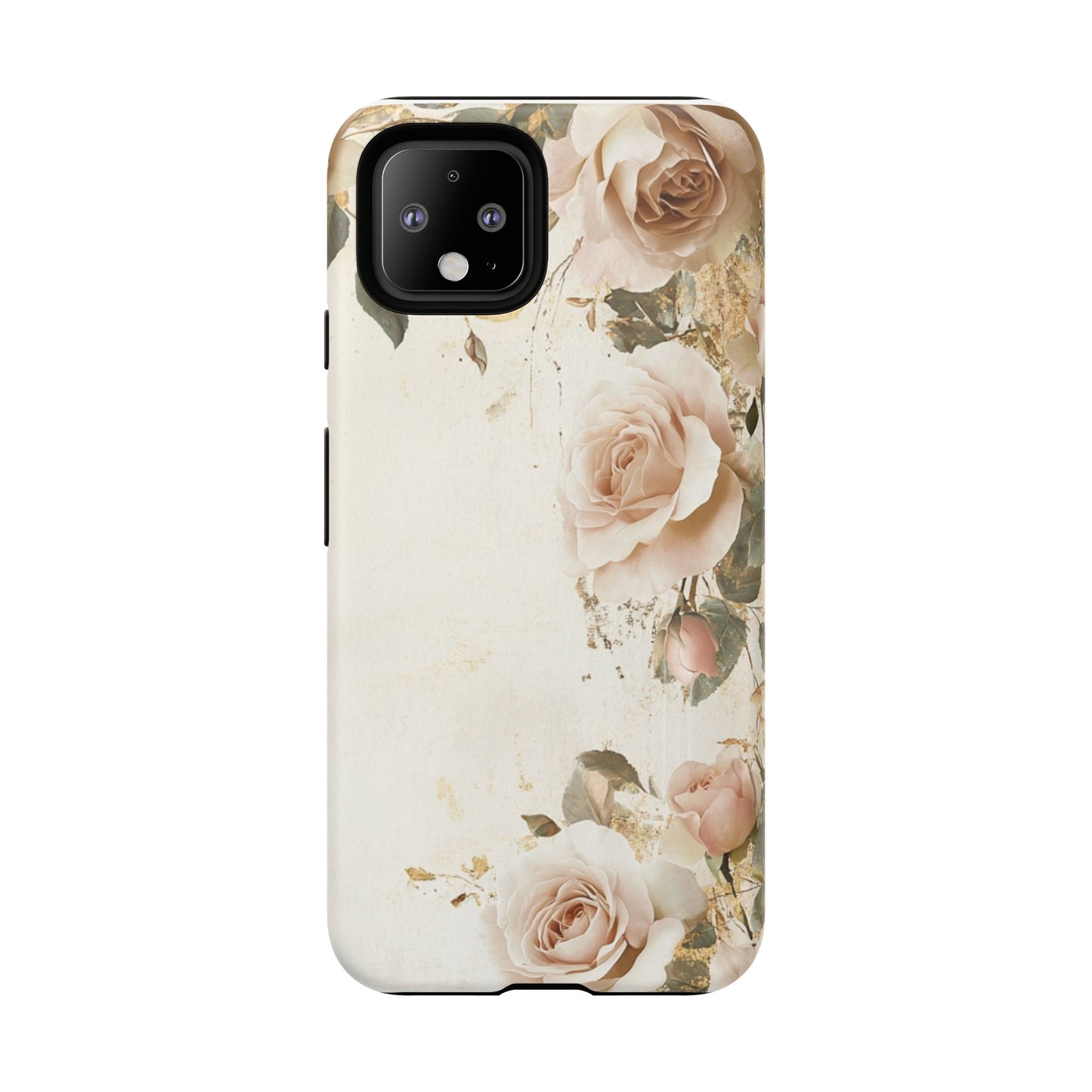 Antique Floral Tough Phone Case - Elegant Rose Design