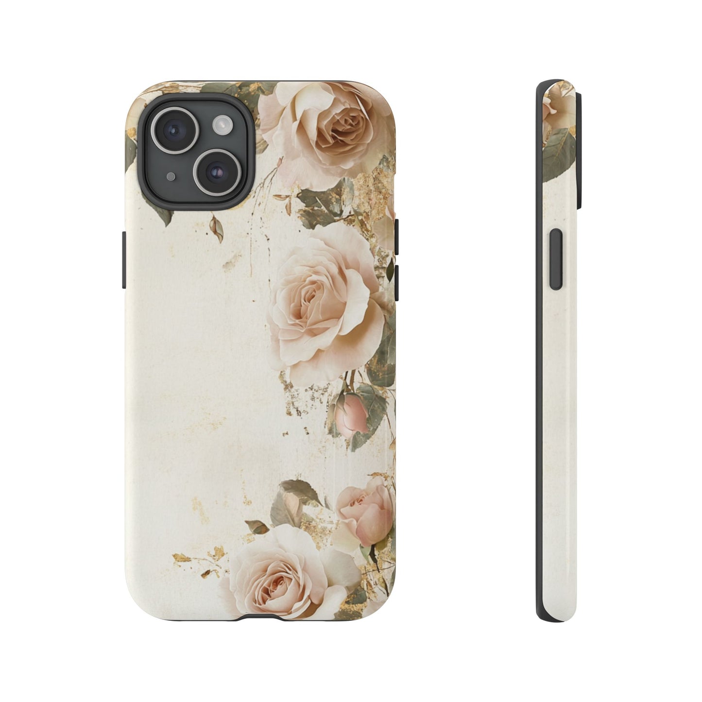 Antique Floral Tough Phone Case - Elegant Rose Design