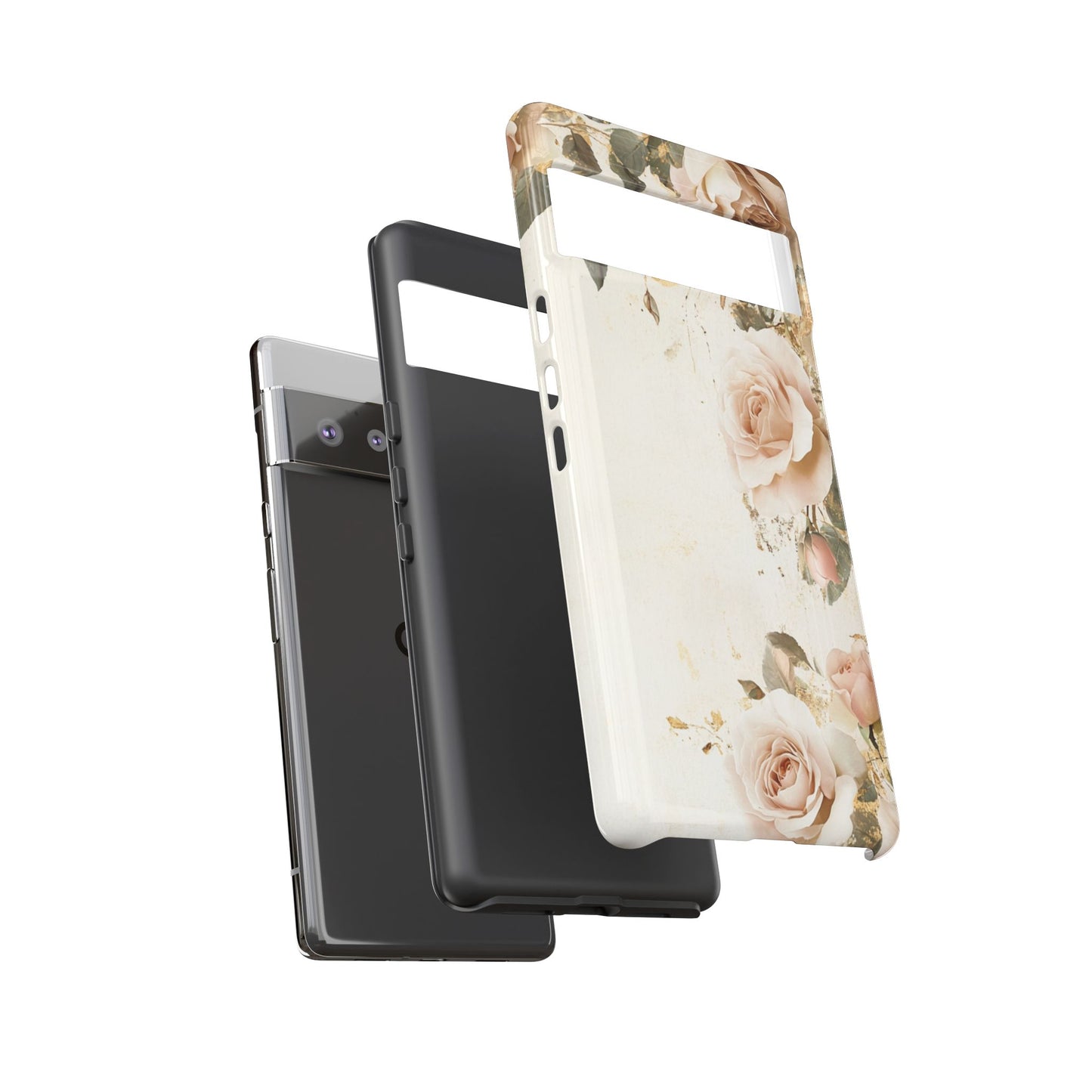 Antique Floral Tough Phone Case - Elegant Rose Design