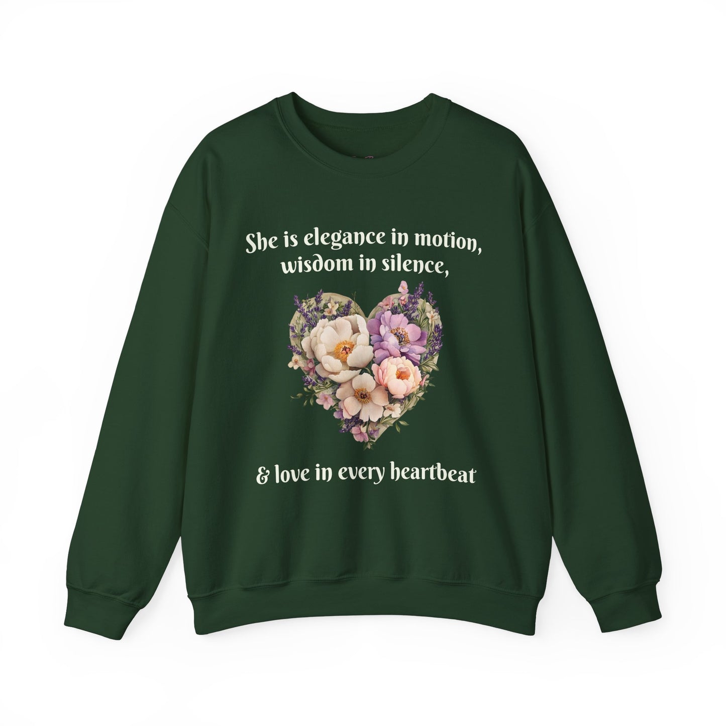 Floral Heart Crewneck Sweatshirt - Inspirational Love Design - Great for Mother's Day