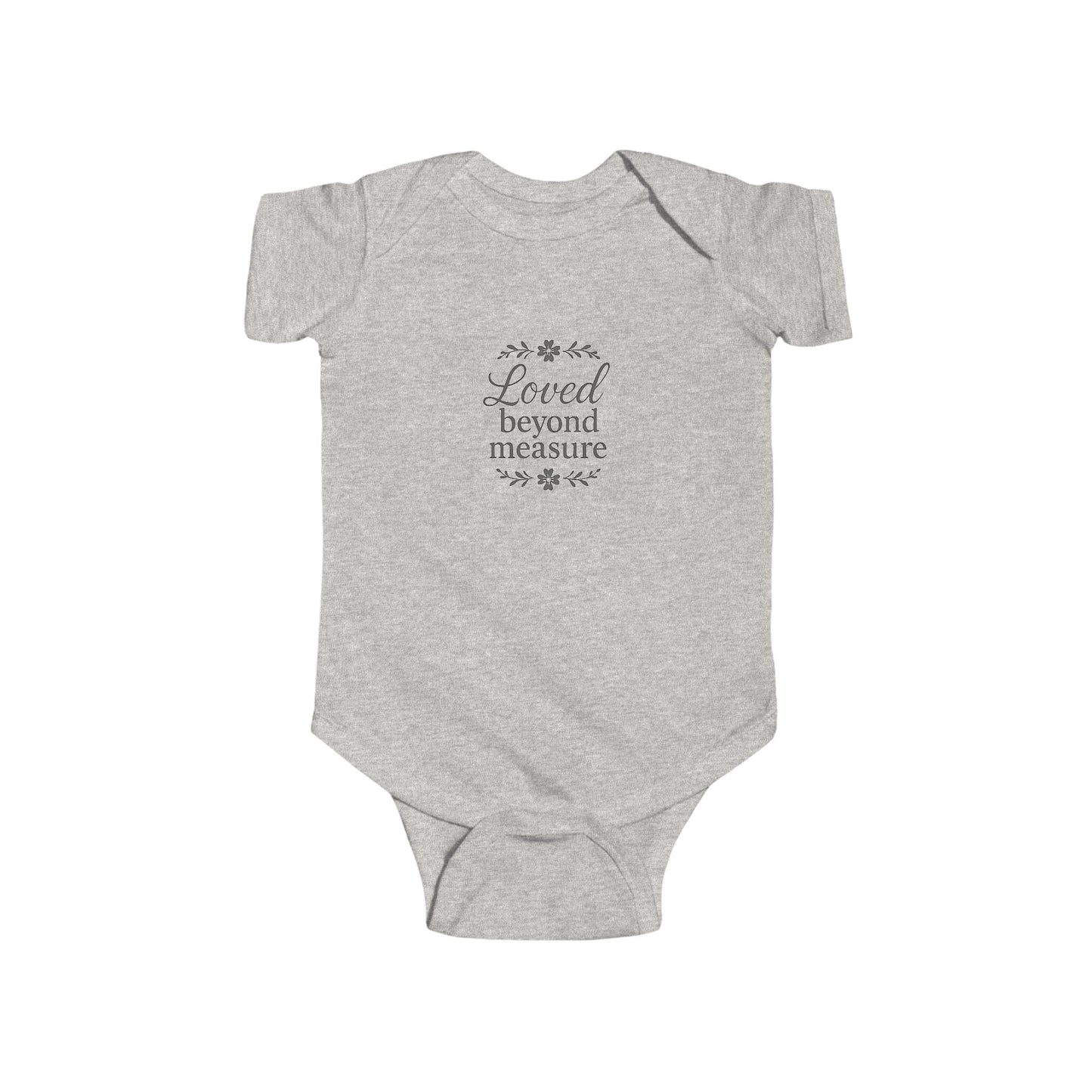 Jersey Infant Bodysuit Loved Beyond Measure Baby Shower Gift Cute Baby Outfit Newborn Clothing Gift for New Parents Christian Babywear