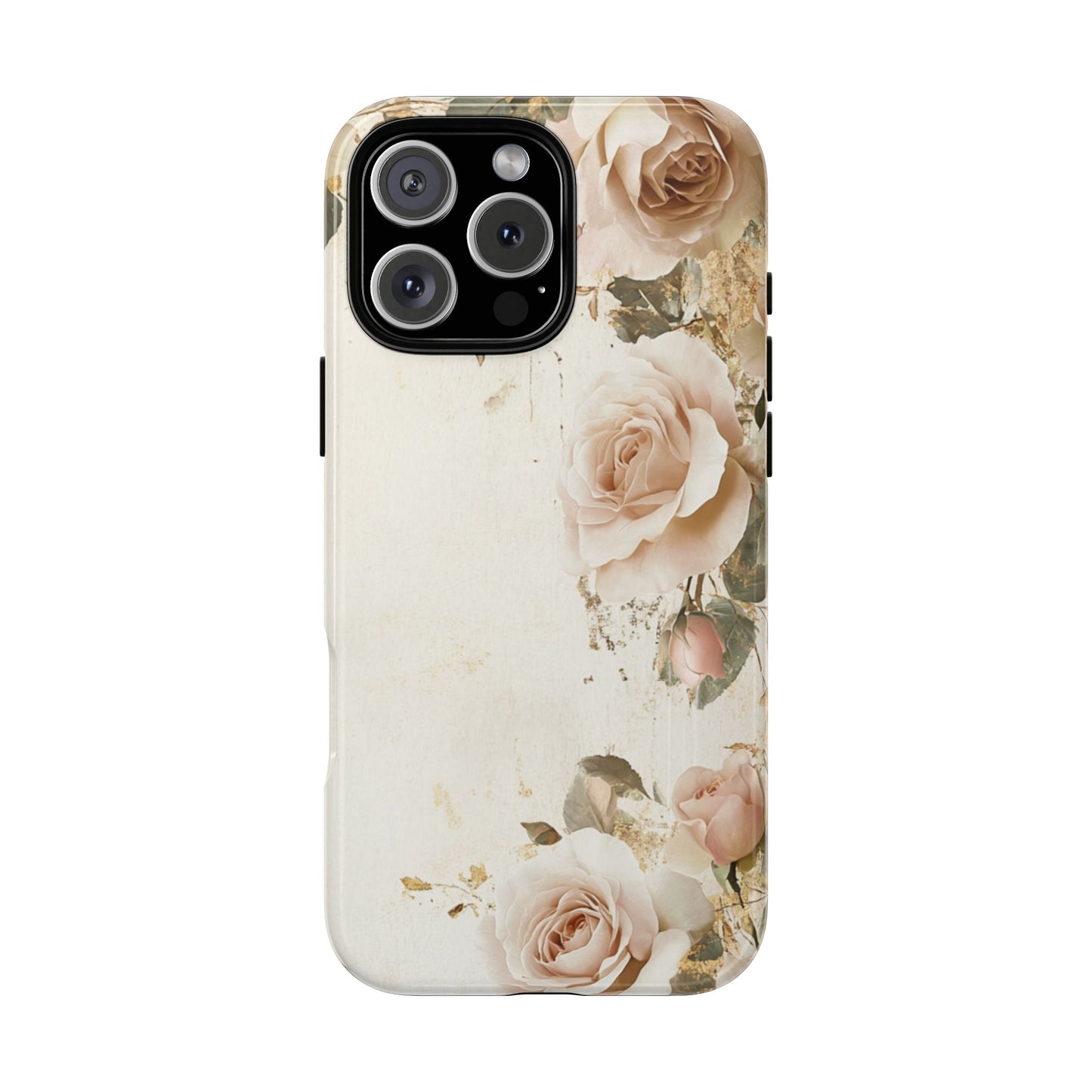Antique Floral Tough Phone Case - Elegant Rose Design