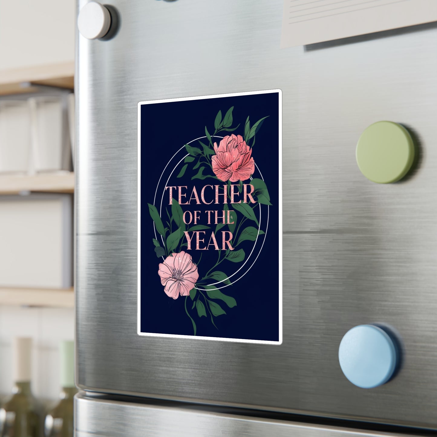 Teacher of the Year Kiss-Cut Vinyl Decals, Decorative Stickers for Educators, Classroom Decor, Gift for Teachers, Teacher Appreciation