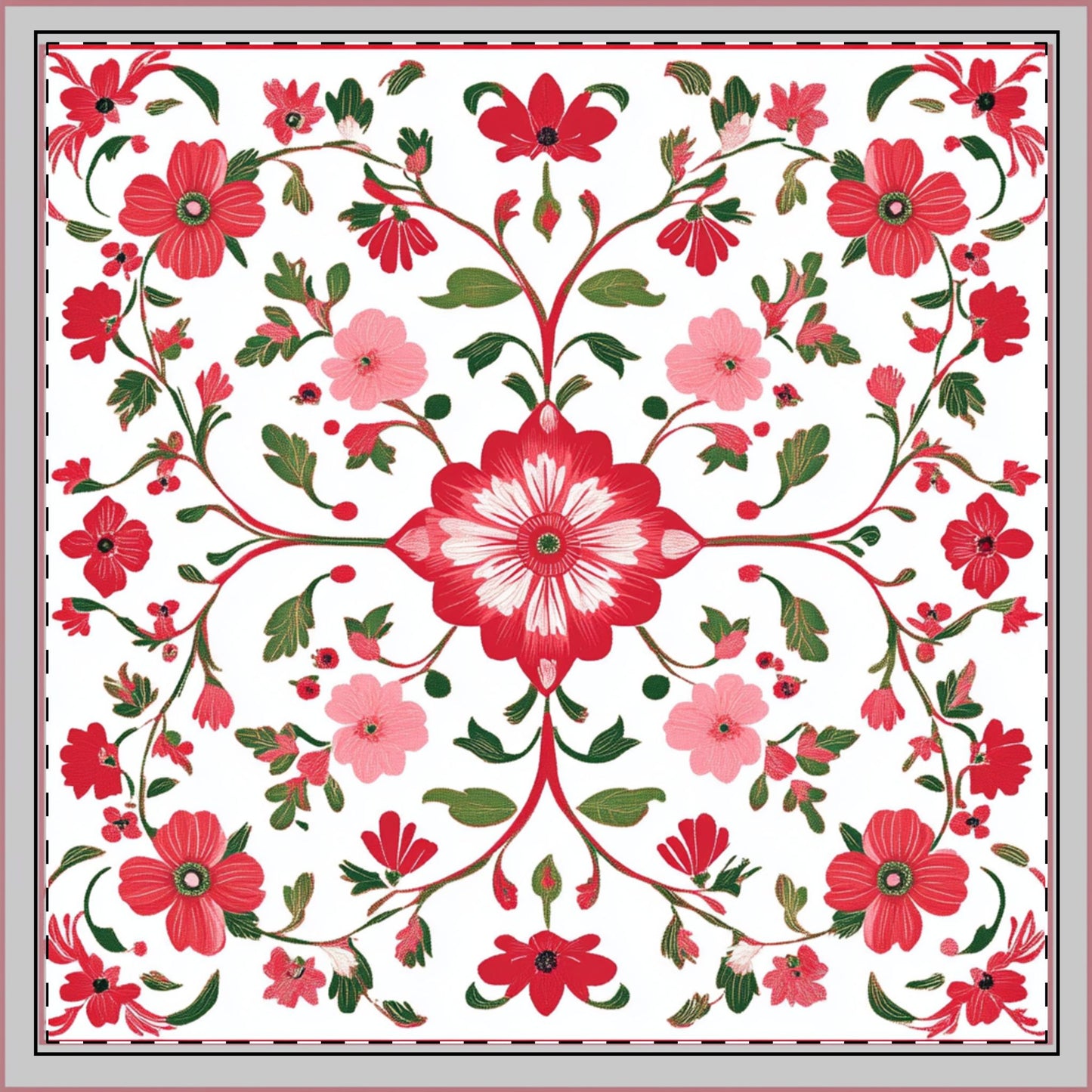 Floral Cotton Twill Napkin Set - Elegant Table Decor for Special Occasions