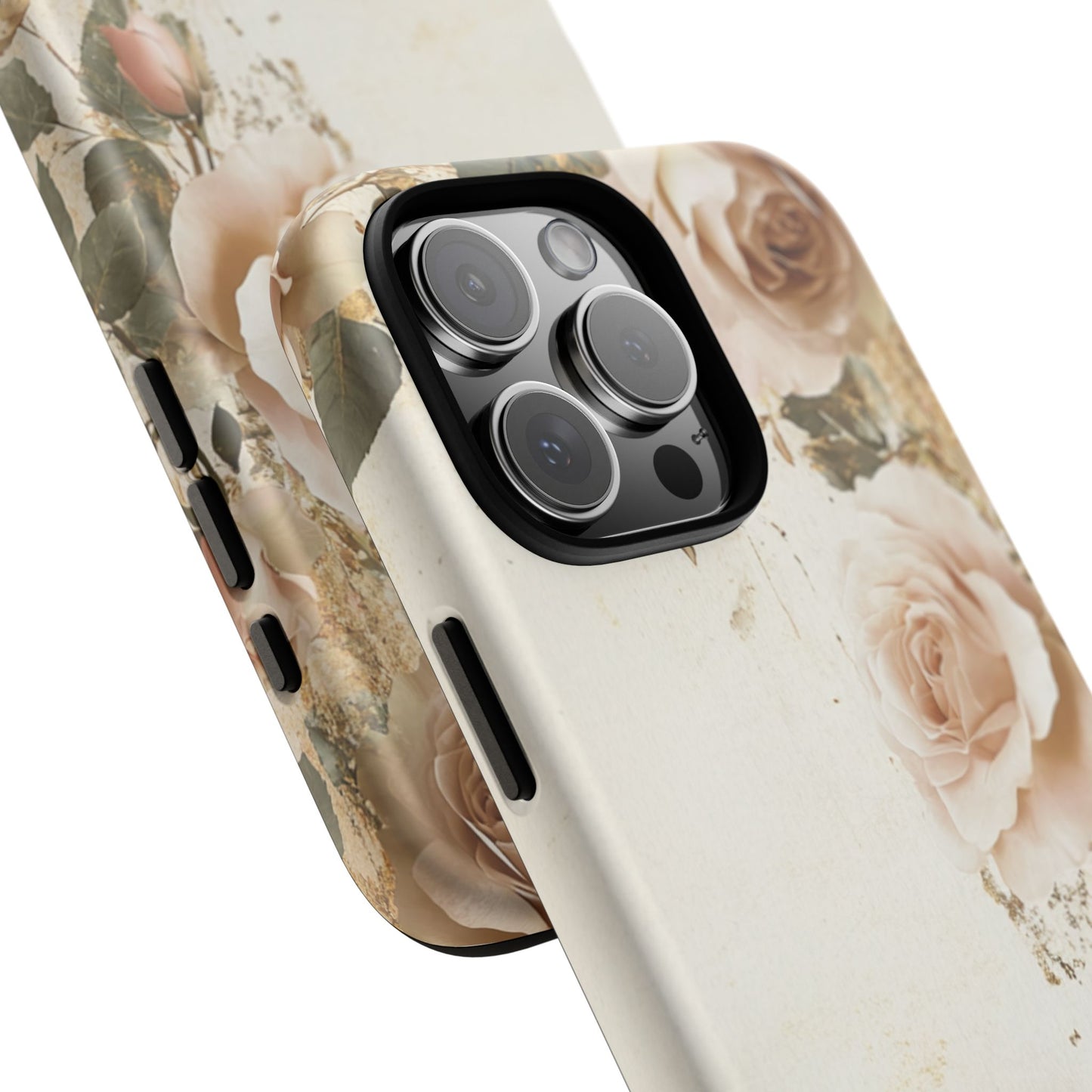 Antique Floral Tough Phone Case - Elegant Rose Design