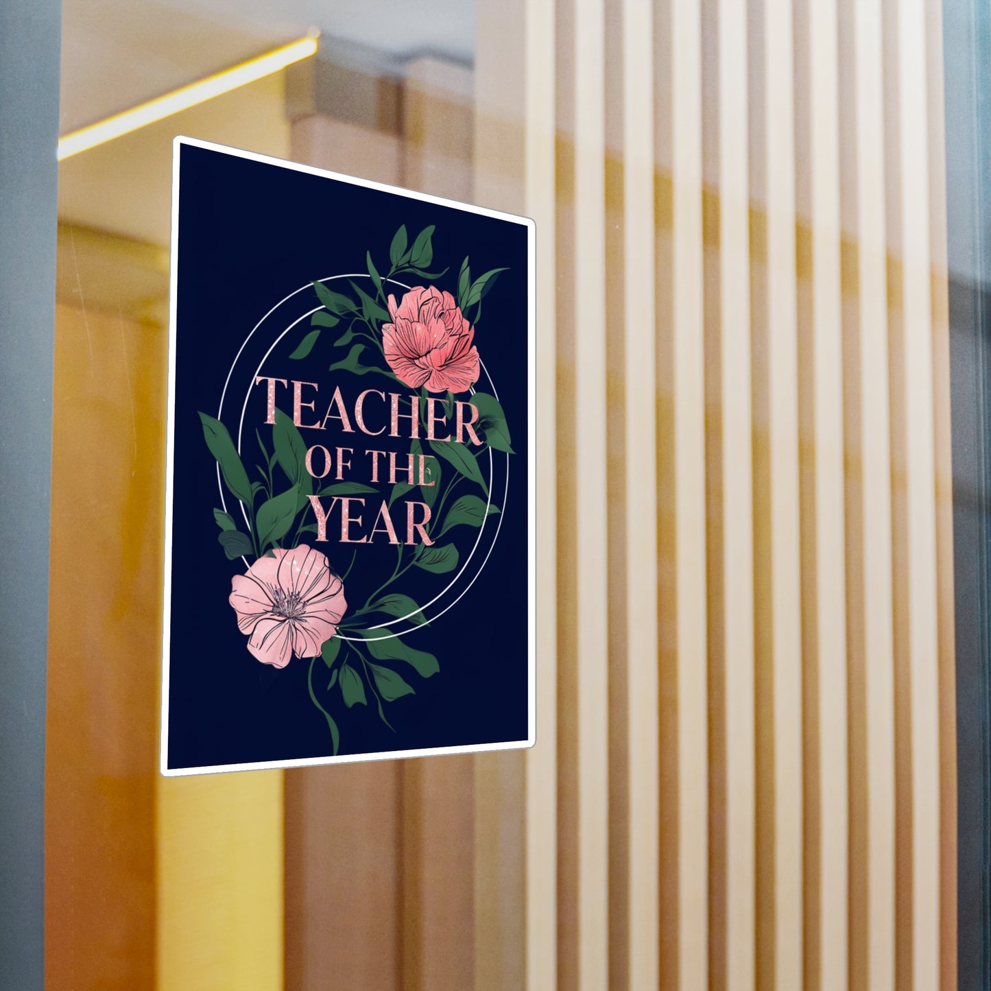 Teacher of the Year Kiss-Cut Vinyl Decals, Decorative Stickers for Educators, Classroom Decor, Gift for Teachers, Teacher Appreciation