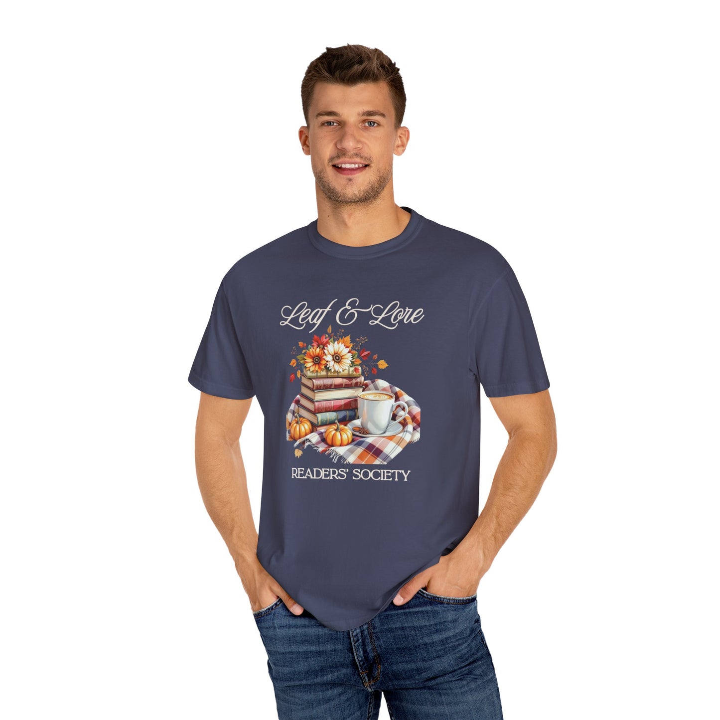 Cozy Book Lover Tee Unisex T-shirt Literary Apparel Leaf and Lore Readers' Society Autumn Vibes Gift Comfort Colours Shirt