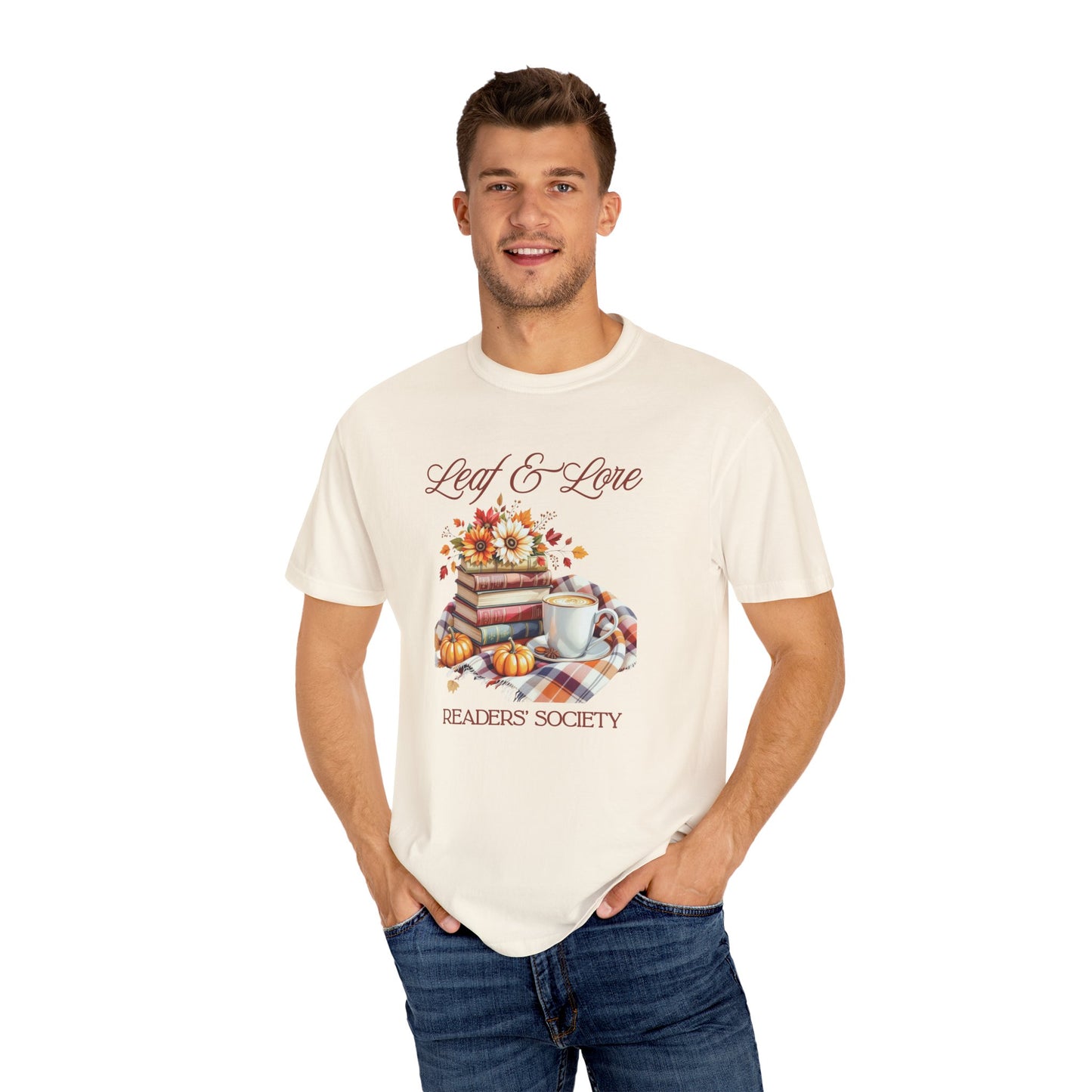 Cozy Book Lover Tee Unisex T-shirt Literary Apparel Leaf and Lore Readers' Society Autumn Vibes Gift Comfort Colours Shirt