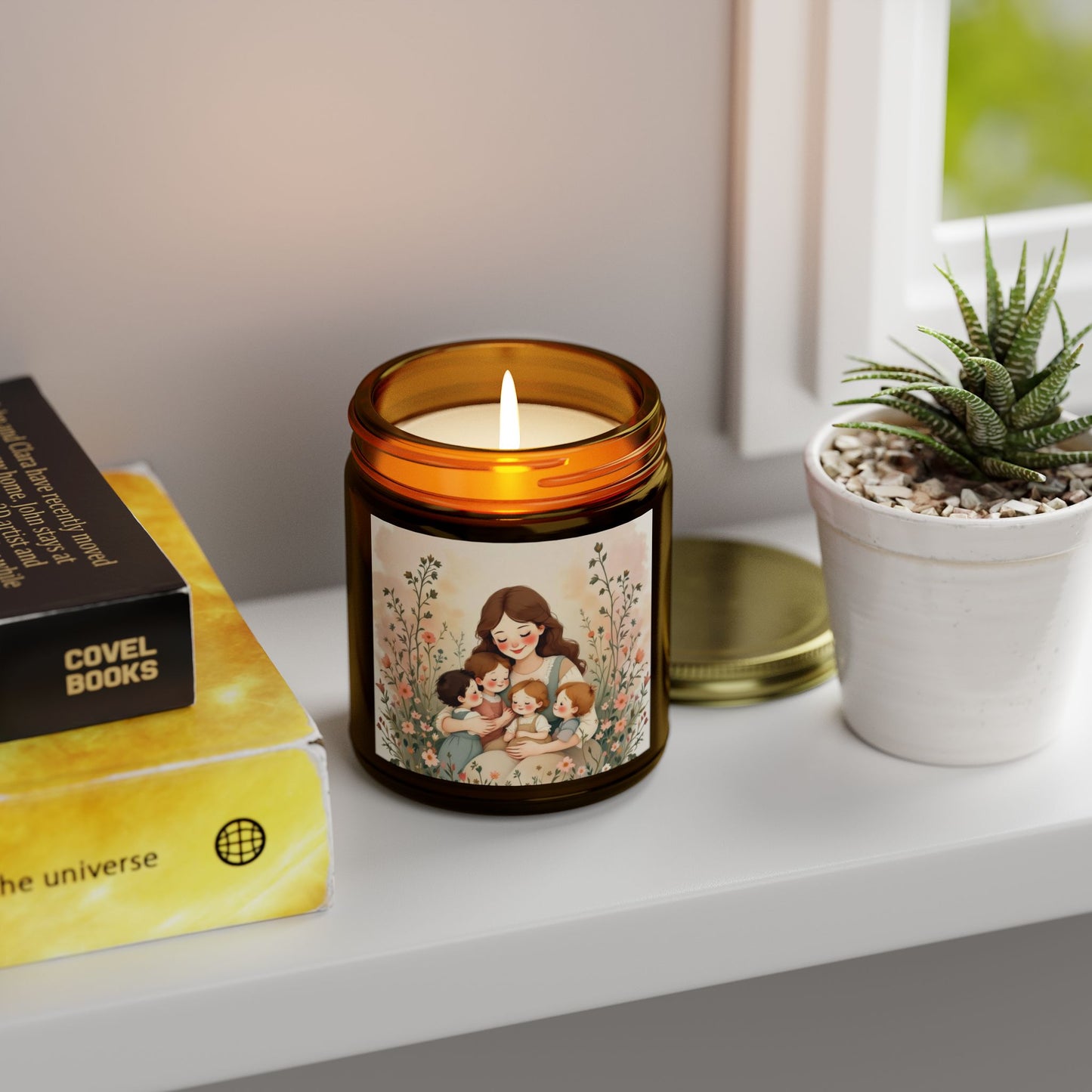 "A Mother's Love" Scented Candles, Mother's Day Design, Coconut Apricot Wax