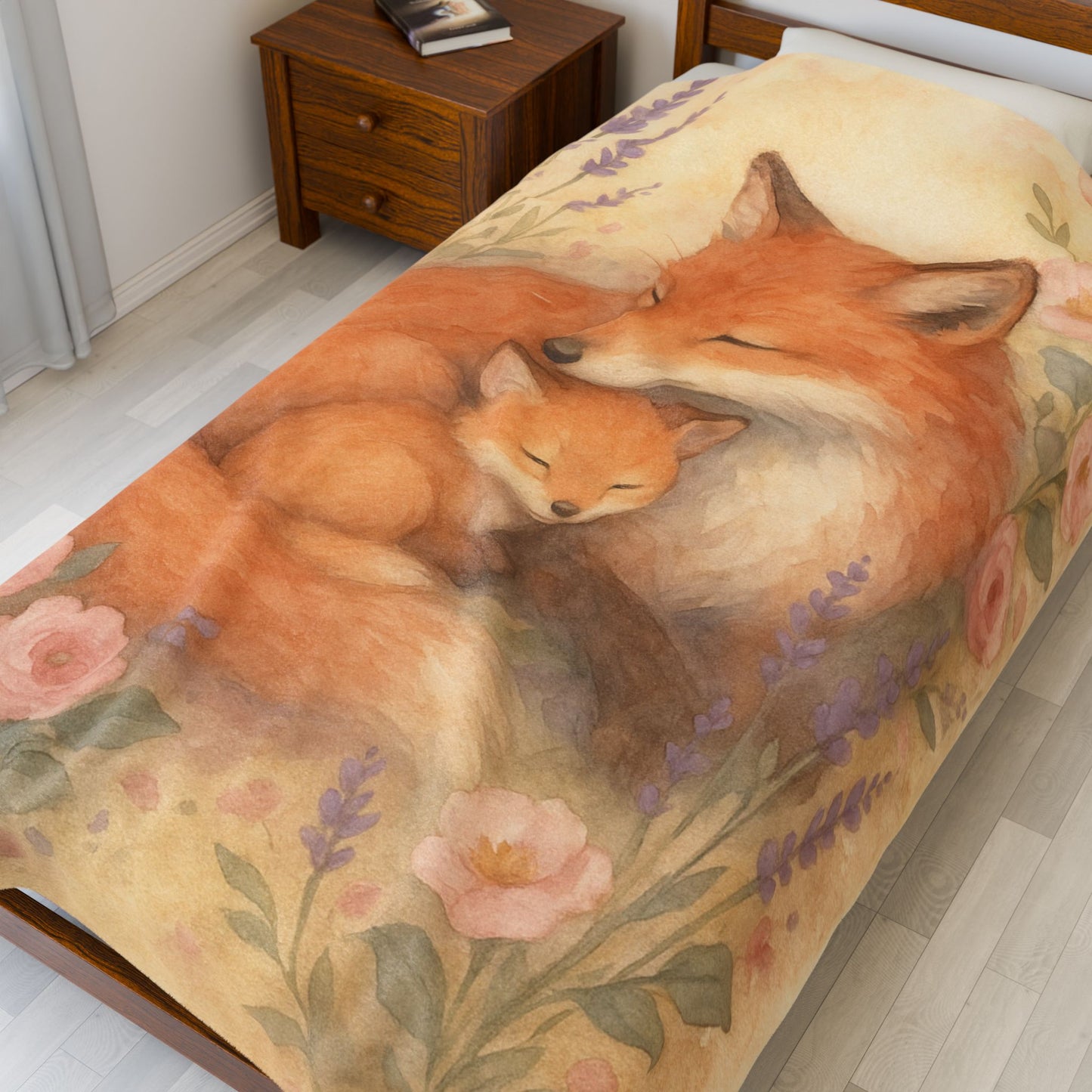 L'il Fox Family Velveteen Plush Blanket