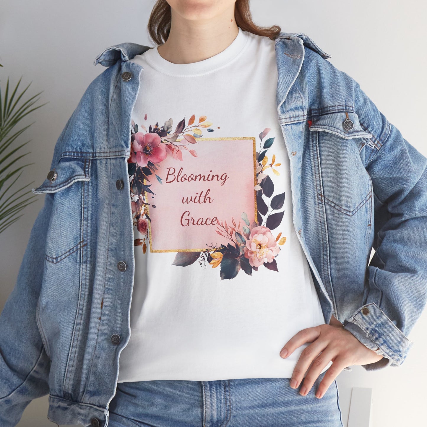 Blooming with Grace Unisex Heavy Cotton Tee - Floral Design T-Shirt for Spring