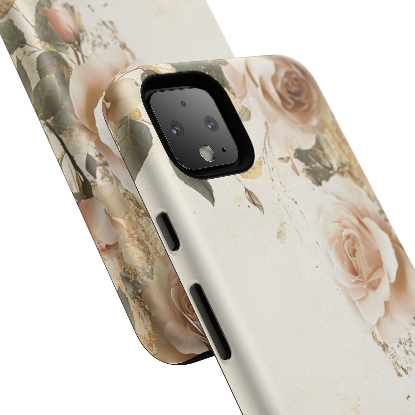 Antique Floral Tough Phone Case - Elegant Rose Design