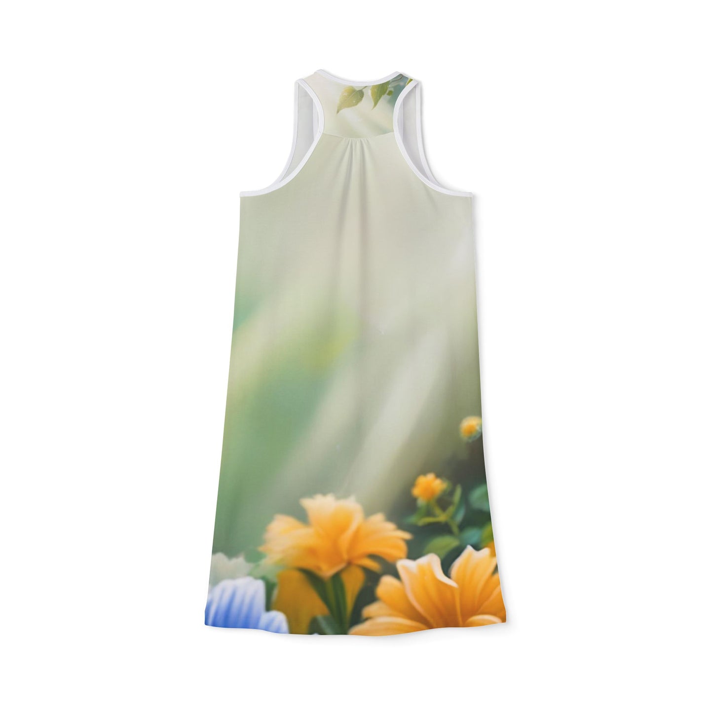 Majestic Hummingbird Racerback Dress, Summer Sun Dress, Casual Wear, Beach Day Out, Garden Party, Eco-Friendly Fashion, Nature Inspired
