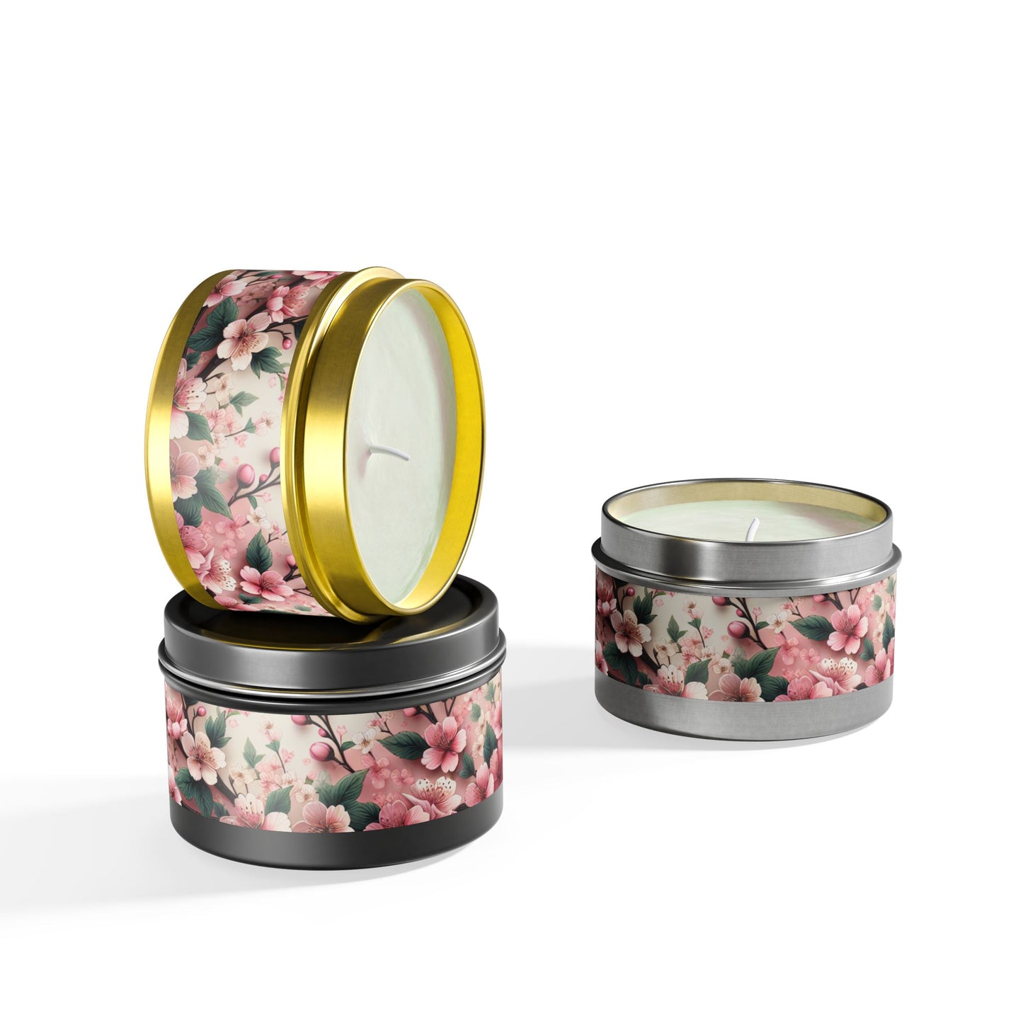 Floral Scented Tin Candles - Elegant Home Decor for Relaxation