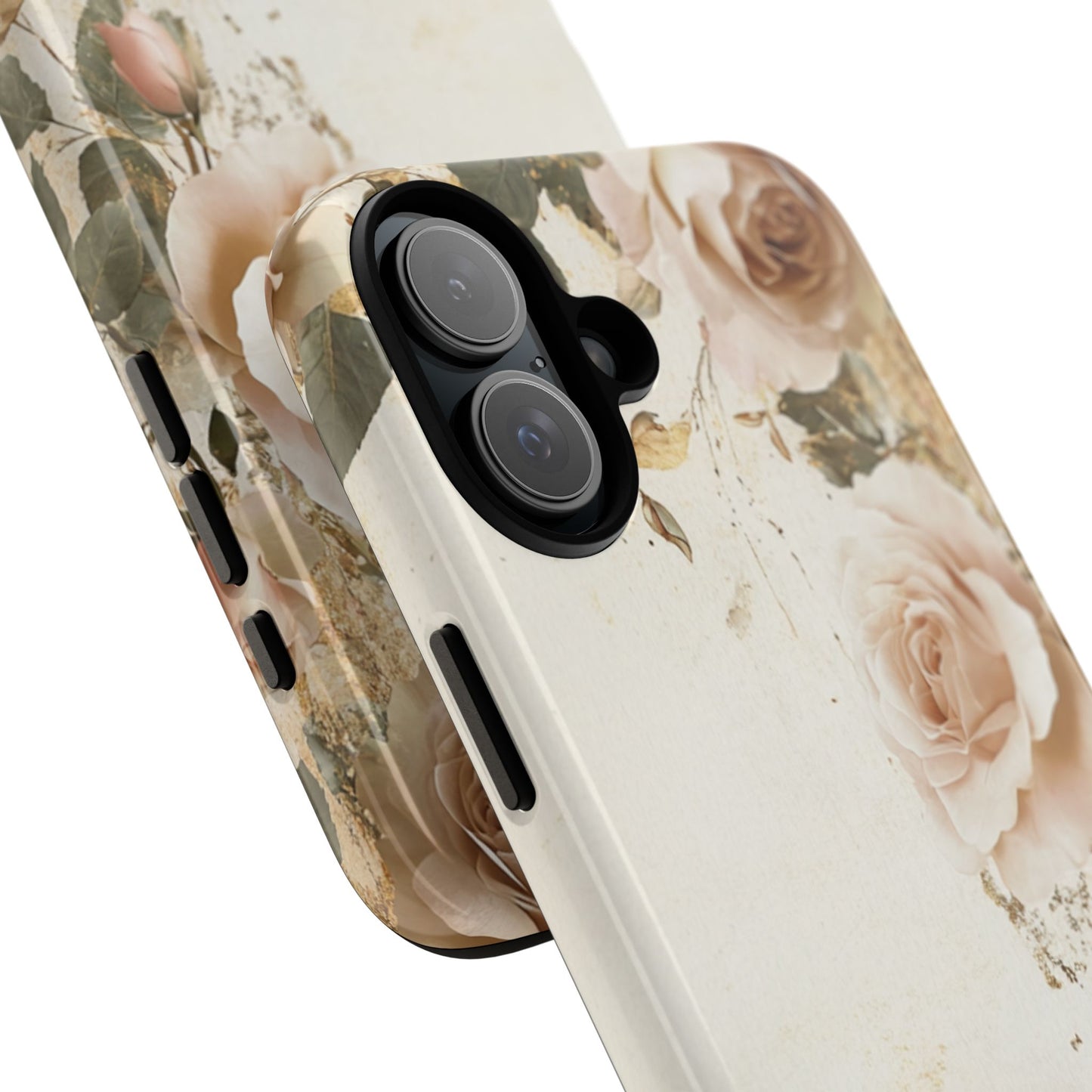 Antique Floral Tough Phone Case - Elegant Rose Design