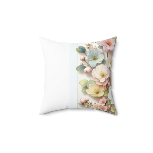 Floral Touch Spun Polyester Square Pillow - Elegant Home Décor