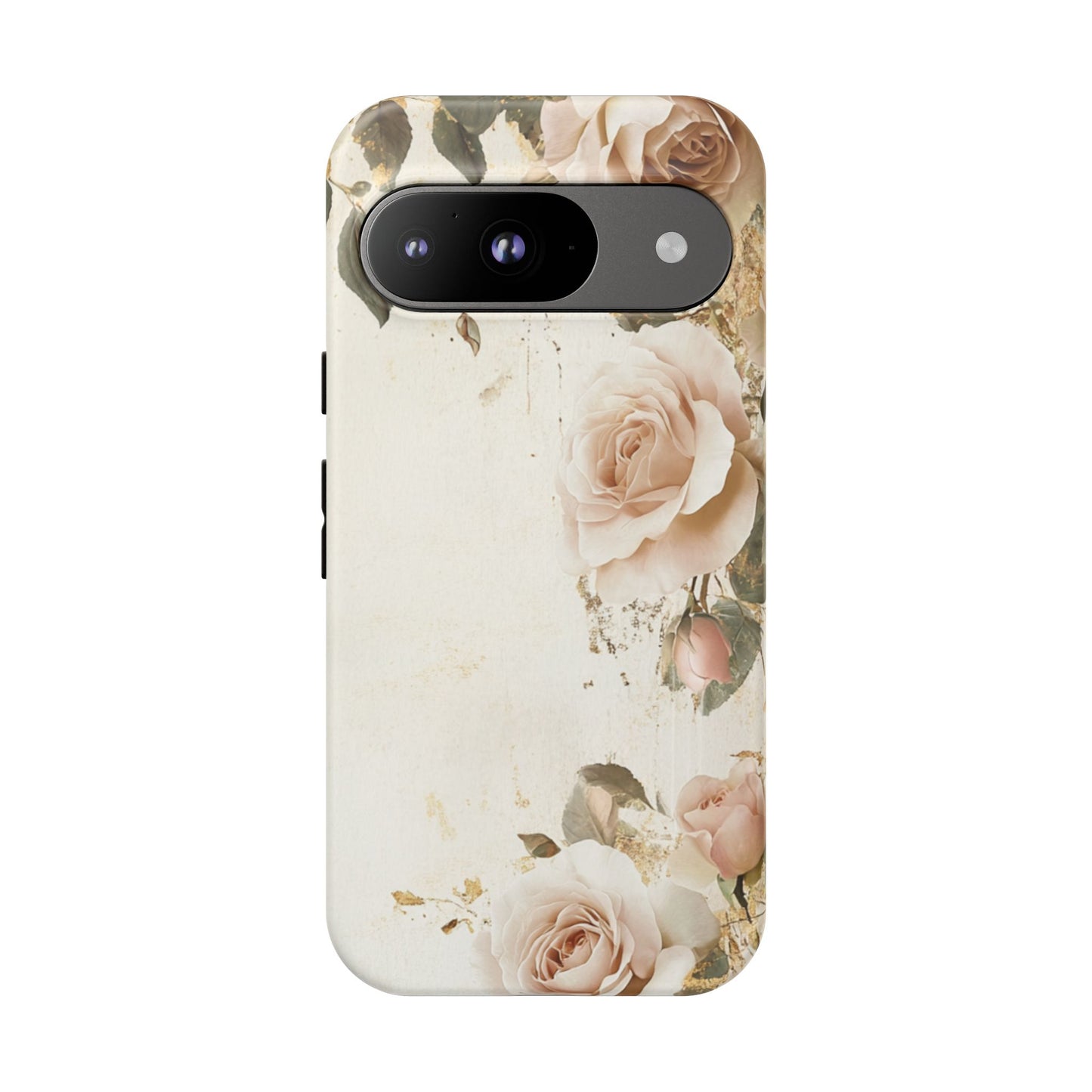 Antique Floral Tough Phone Case - Elegant Rose Design