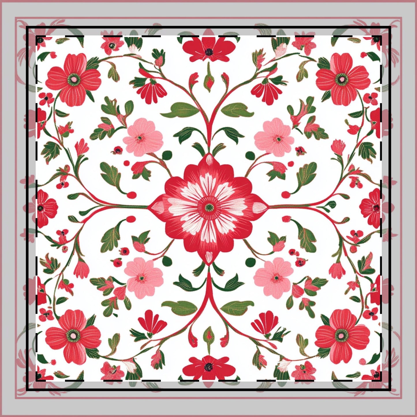 Floral Cotton Twill Napkin Set - Elegant Table Decor for Special Occasions