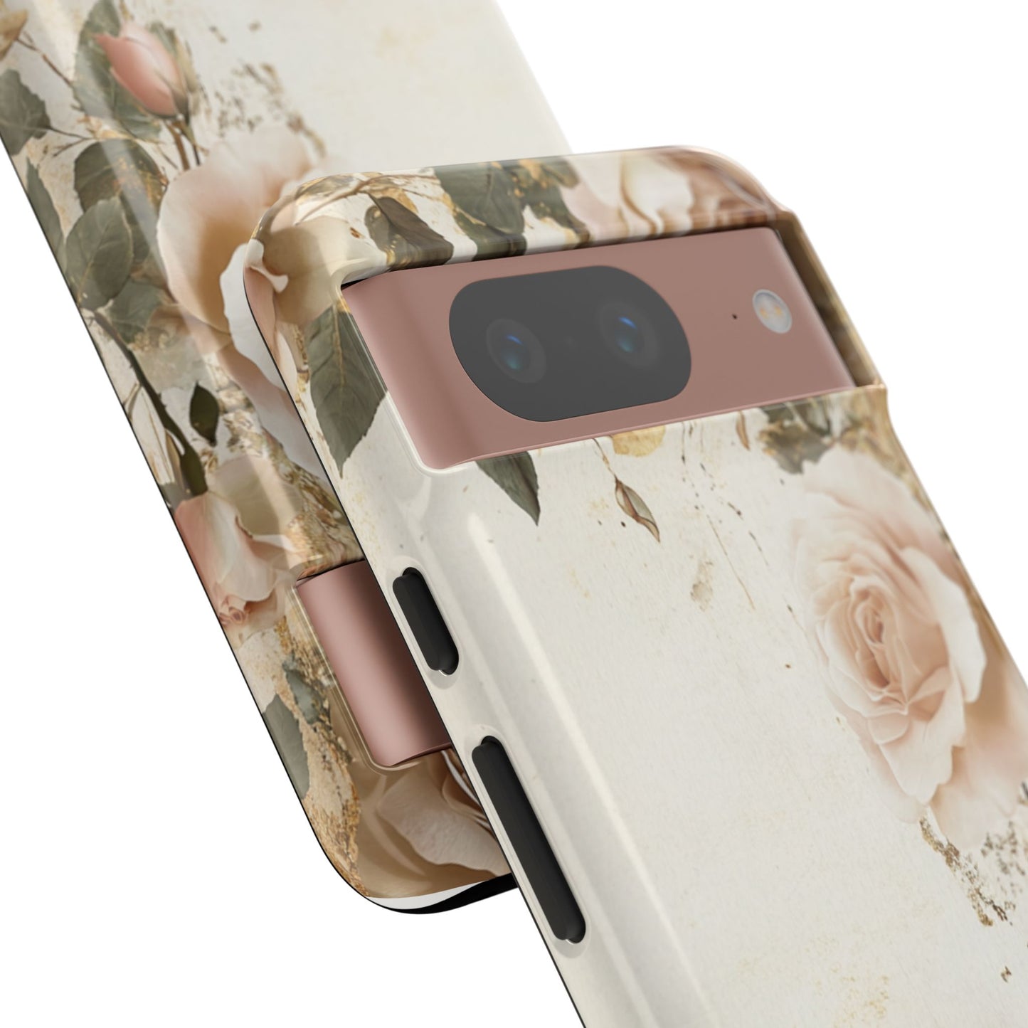 Antique Floral Tough Phone Case - Elegant Rose Design