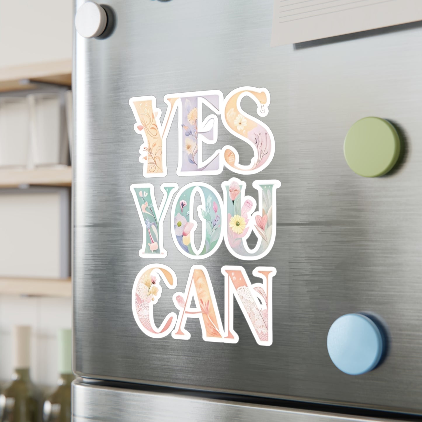 Inspirational Vinyl Decals for Home Decor, Motivational Stickers, Positive Affirmation Stickers, Yes You Can Decal for Walls, Laptop
