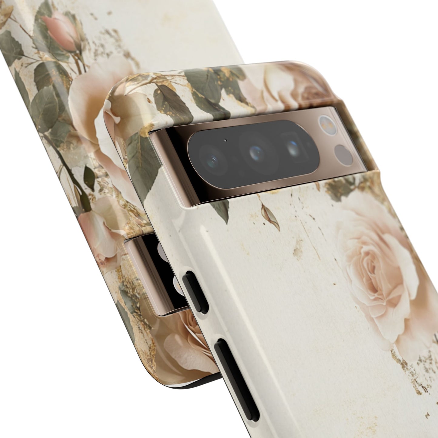 Antique Floral Tough Phone Case - Elegant Rose Design