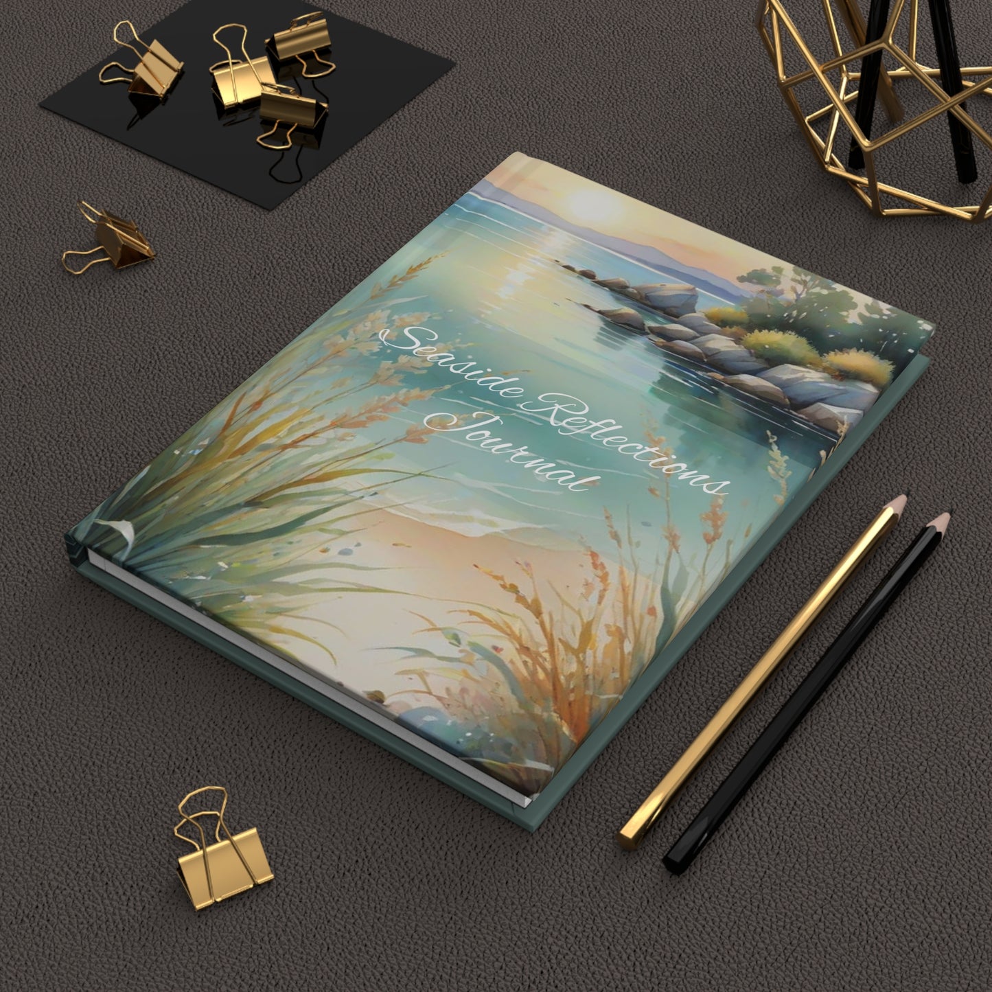 Hardcover Notebook for Writing Seaside Reflections Journal Elegant Dreaming Gratitude Mindfulness Creative Expression Relaxation Coastal