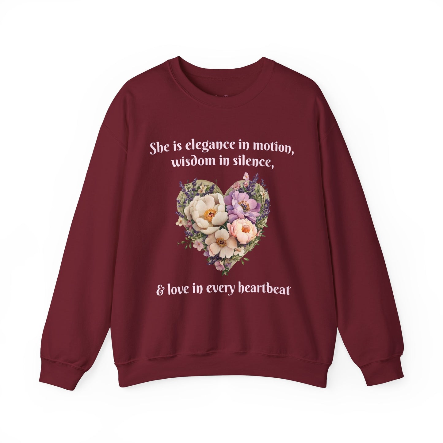Floral Heart Crewneck Sweatshirt - Inspirational Love Design - Great for Mother's Day
