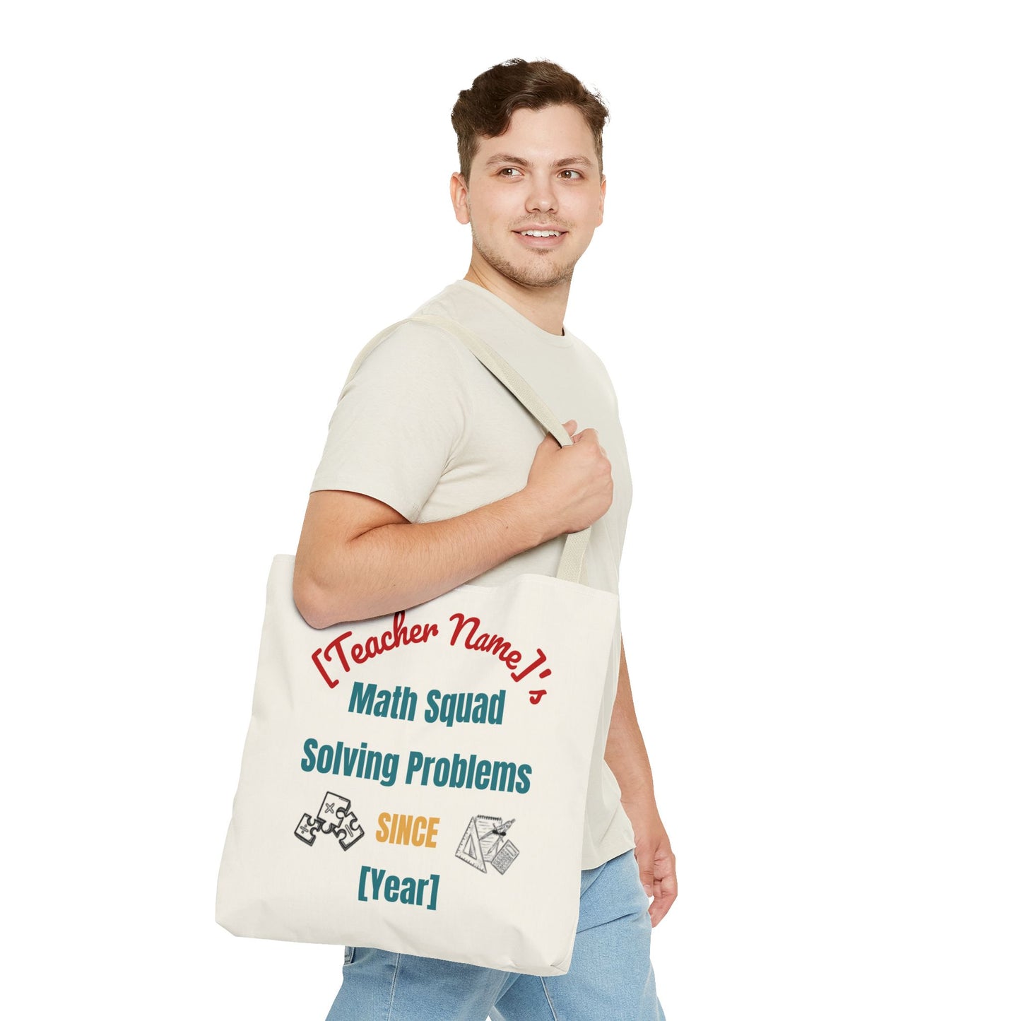 Personalized Teacher Tote Bag, Math Squad Bag, School Supply Tote, Gift for Teachers, Classroom Essentials, Teacher Appreciation