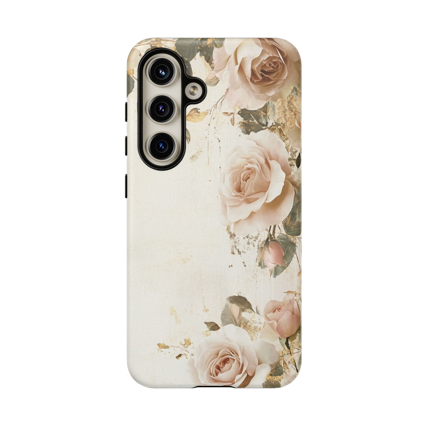 Antique Floral Tough Phone Case - Elegant Rose Design