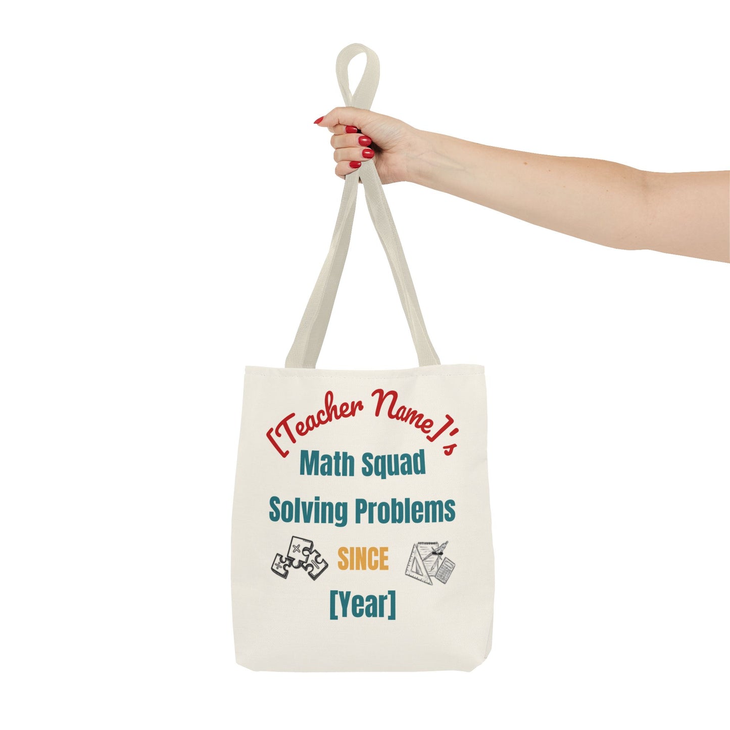 Personalized Teacher Tote Bag, Math Squad Bag, School Supply Tote, Gift for Teachers, Classroom Essentials, Teacher Appreciation