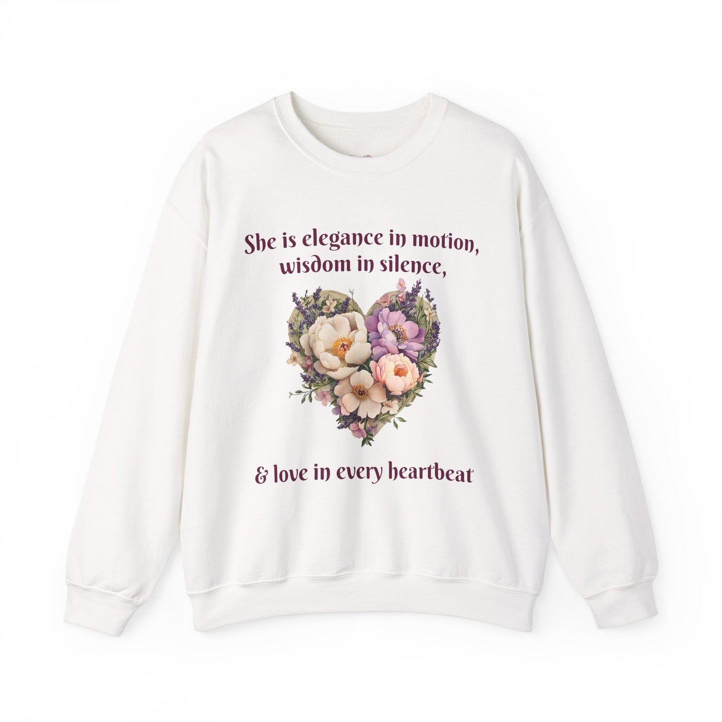 Floral Heart Crewneck Sweatshirt - Inspirational Love Design - Great for Mother's Day