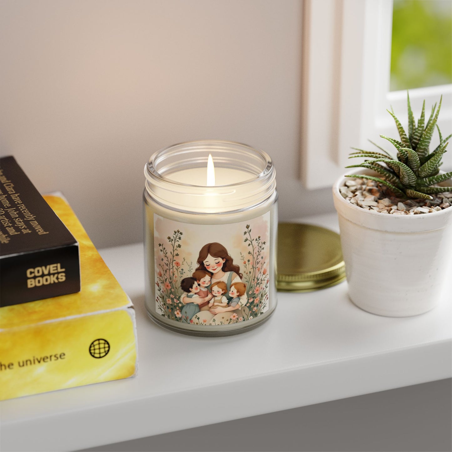 "A Mother's Love" Scented Candles, Mother's Day Design, Coconut Apricot Wax